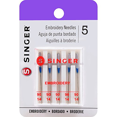 singer Universal Embroidery Sewing Machine Needles, 90/14