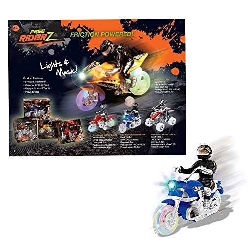 MukikiM Free Riderz Roadmaster - A Modern Take On A Classic Toy! Friction Powered-Rev It Up And Let It Go! Features Unique Lights, Sounds, and Music Too!