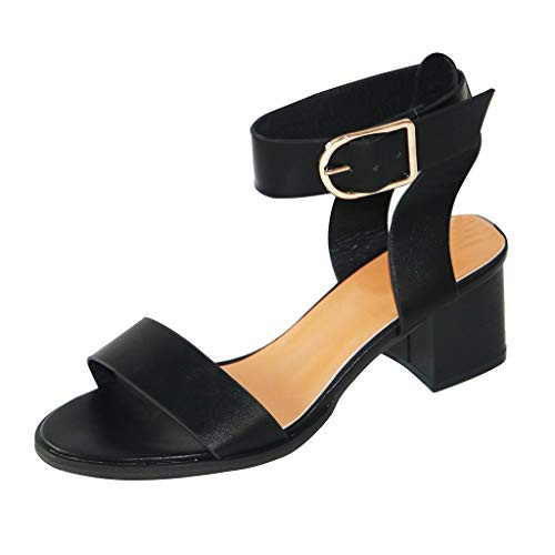 Women s Open Toe Ankle Strap Block Heeled Wedge Platform Sandals Chunky Low Heeled Sandals Block Ankle Strap Open Toe Heels for Dress Wedding Party Black