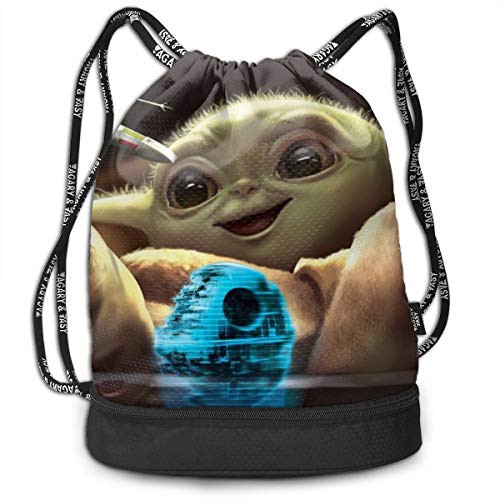 Yo-Da Ba-By Drawstring Backpack Sport Gym Bag Sackpack Great For Yoga Travel Hiking Beach Bags For Men Women Kids