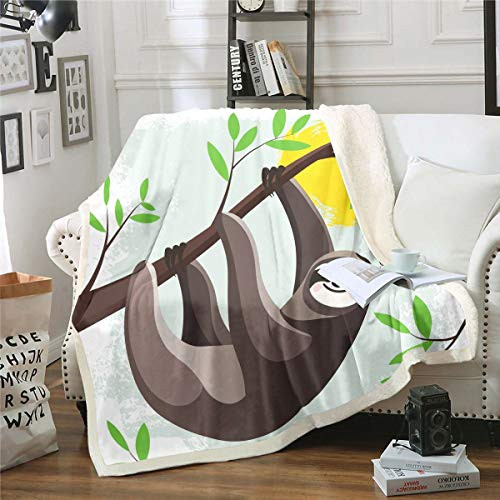 Erosebridal Kids Sloth Plush Bed Blanket Throw Size for Child Girls Boys Teens Branches Leaf Sherpa Blanket Cute Animal Bear Throw Blanket Sun Cartoon Style Fleece Throw Brown Flannel Blankets Erosebridal Kids Sloth Plush Bed Blanket Throw Size for Child Girls Boys Teens Branches Leaf Sherpa Blanket Cute Animal Bear Throw Blanket Sun Cartoon Style Fleece Throw Brown Flannel Blankets