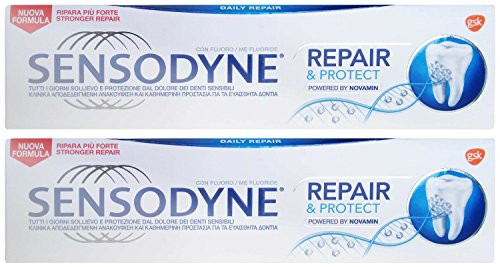Sensodyne  inchRepair  and  Protect inch Toothpaste  Powered by NovaMin * 2.53 Fluid Ounce  75ml  Tube  Pack of 2  *   Italian Import