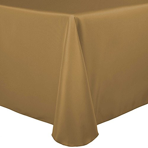 Ultimate Textile 54 x 96-Inch Oval Polyester Linen Tablecloth Toast Dark Brown