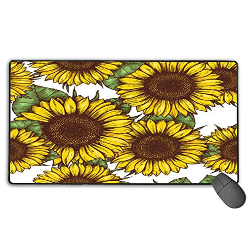 Personalized Mouse pad Gaming Mouse pad Best Mouse pad Ergonomic Mouse pad-Sun Flower Against White Background