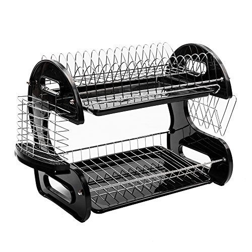 ZAILHWK Dish Drying Rack 2 Tier Dish Rack Kitchen Dish Rack And Drainboard Set for Kitchen Counter