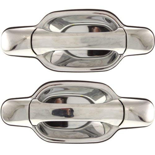 Evan-Fischer EVA18772058345 Exterior Door Handles for Set of 2 Rear Left and Right Side Plastic Chrome