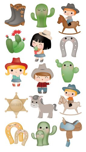 EK Success Brands Decorative Sticko Stickers, Cowboy Cuties
