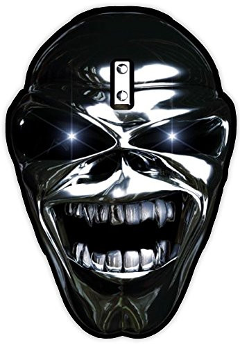 IRON MAIDEN EDDIE CHROME ROCK MUSIC BAND sticker decal 3 inch x 5 inch