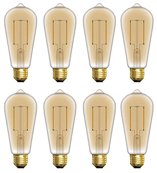 Set of 8 Dimmable LED Vintage ST19 Light Bulbs with Medium Base, 5-Watt, Soft White (8 Bulbs)
