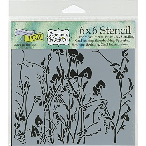 Crafters Workshop TCW665S Template 6"X6"-Sweetpeas