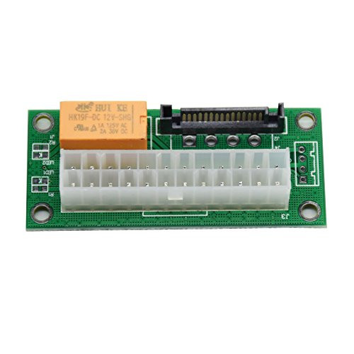 ACROED add2psu Dual PSU Power Supply ATX 24Pin to Molex SATA Sync Starter Extender Cable Card add2psu Adapter