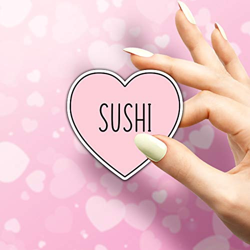 Heart Sushi -  5 inch  Vinyl Decal Aesthetic Stickers Cute Stickers Car Bumper Stickers Laptop Decal Tablet Skins Waterbottle Stickers Hydroflask Sticker