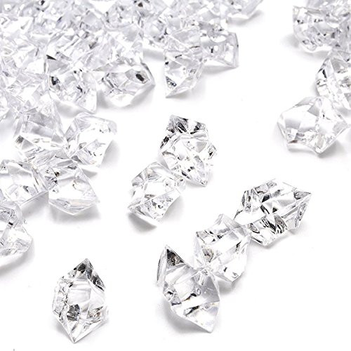 Clear Fake Crushed Ice Rocks, 150 PCS Fake Diamonds Plastic Ice Cubes Acrylic Clear Ice Rock Diamond Crystals Fake Ice Cubes Gems for Home Decoration Wedding Display Vase Fillers by DomeStar Clear Fake Crushed Ice Rocks, 150 PCS Fake Diamonds Plastic Ice Cubes Acrylic Clear Ice Rock Diamond Crystals Fake Ice Cubes Gems for Home Decoration Wedding Display Vase Fillers by DomeStar