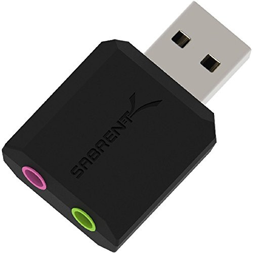 Sabrent USB External Stereo Sound Adapter for Windows and Mac. Plug and play No drivers Needed. (AU-MMSA)