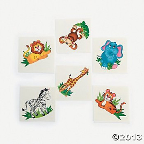 72 Adorable ZOO ANIMAL TATTOOS/Zebra/LION/Elephant/MONKEY/Tiger/GIRAFFE/Safari/JUNGLE/Birthday PARTY FAVORS/6 DOZEN 72 Adorable ZOO ANIMAL TATTOOS/Zebra/LION/Elephant/MONKEY/Tiger/GIRAFFE/Safari/JUNGLE/Birthday PARTY FAVORS/6 DOZEN