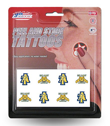 NCAA Rico Industries Face Tattoos 8-Piece Set North Carolina A and T Aggies
