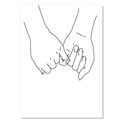 Pinky Promise I Love You Forever Line Art Minimal Print Unframed