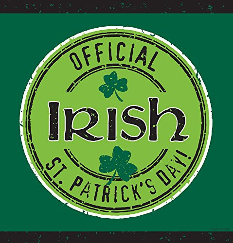Creative Converting Solid Plastic Banquet Table Cover with Border Print Officially Irish