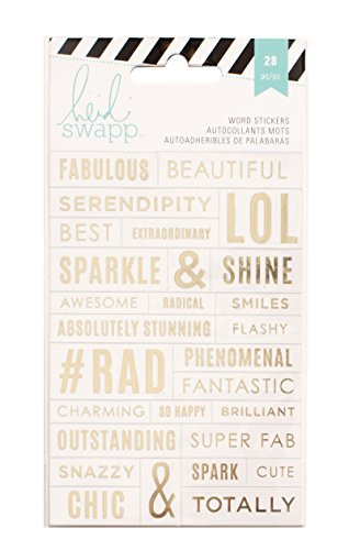 Heidi Swapp Word Jumble Stickers Clear and Gold 28 Piece