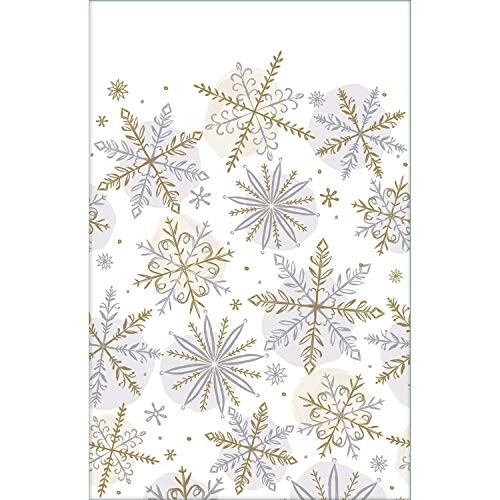 amscan 572174 Shining Christmas Snow Paper Table Cover 54 inch x 102 inch 1 ct