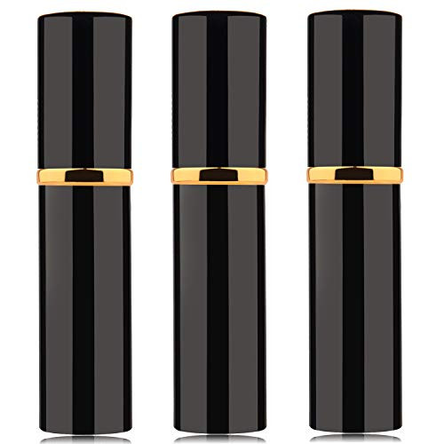 3Pcs 10ML Portable Mini Refillable Perfume Scent Aftershave Atomizer Empty Refillable Spray for Purse or Travel  Black