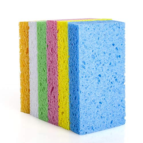 Sponges Kitchen Sponges for Dishes Comprssed Cellulose Sponges for KitchenBathroom -6 Pack