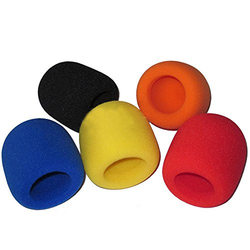 Bolymic 5 PCS Colorful Microphone Foam Cover Sponge Windscreens for SM58 Beta58 Wireless