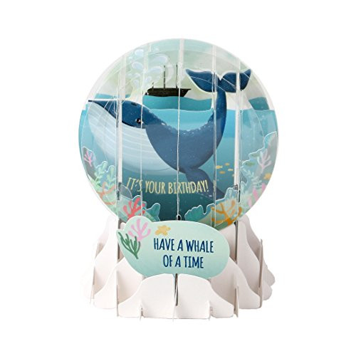 3D Pop Up Snow Globe Greeting Card - WHALE -  UP-WP-EG-059