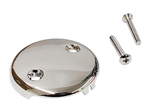 Universal Bathtub Drain Two Hole Overflow Face Plate  Chrome