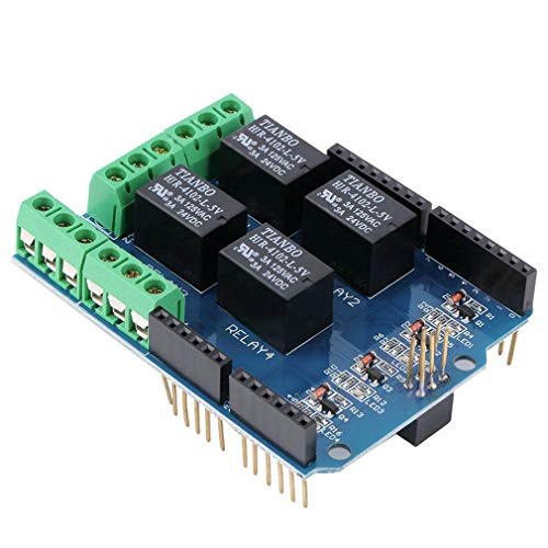 Hailege 5V 4 Channel Relay Shield for Arduino UNO R3 Arduino Uno Relay Shield 4 Channel Relay Shield for Arduino UNO R3