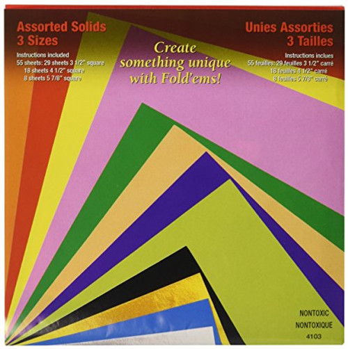 Yasutomo Fold 'Ems Origami Paper 55/Pkg-Assorted Colors Yasutomo Fold 'Ems Origami Paper 55/Pkg-Assorted Colors