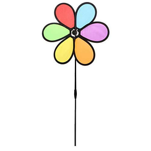 7haofang Colorful Rainbow Dazy Flower Spinner Wind Windmill Garden Yard Outdoor Decor