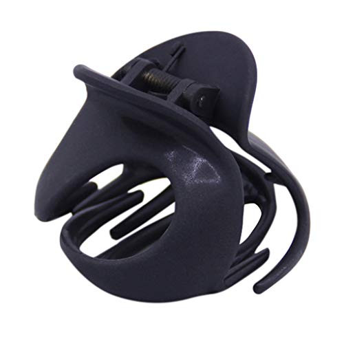 niumanery Womens Irregular Hair Clip Curved Shape Solid Color Claw Grab Hollow Barrettes Black