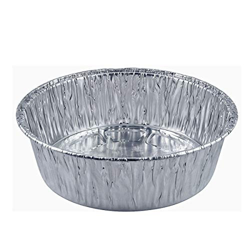 Disposable Round Baking Aluminum Pans - 8-inch Round Extra Deep Round Casserole Cake Pan (10 Count)
