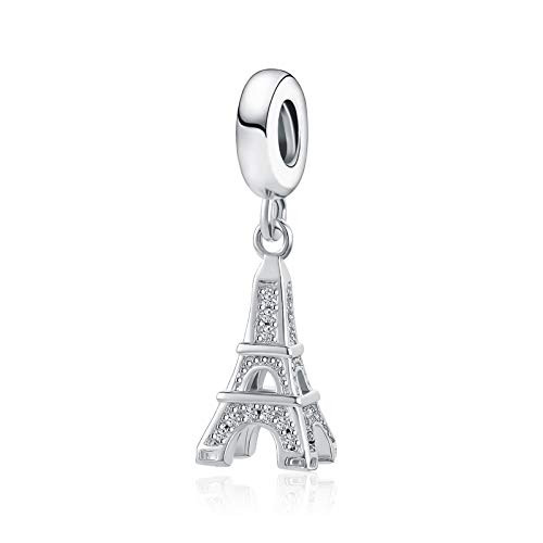 SBI Jewelry Paris Eiffel Tower Charm for Pandora Bracelet Travel Dangle Charm Gift for Sister Mom Daughter Best Friend