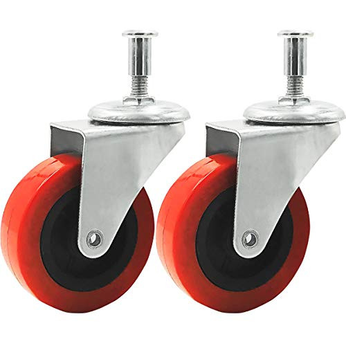 Online Best Service 2 Pack Heavy-Duty 2 inch Low Profile Swivel Caster Wheel for Creeper Service Cart Stool Post Mount