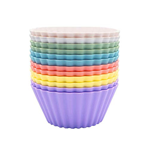 SAWNZC Silicone Baking Cups Reusable Muffin Liners Non-Stick Cup Cake Molds Set Cupcake Liner Standard Size Cupcake Holder 12Packs in 6 Natural Colors SAWNZC Silicone Baking Cups Reusable Muffin Liners Non-Stick Cup Cake Molds Set Cupcake Liner Standard Size Cupcake Holder 12Packs in 6 Natural Colors