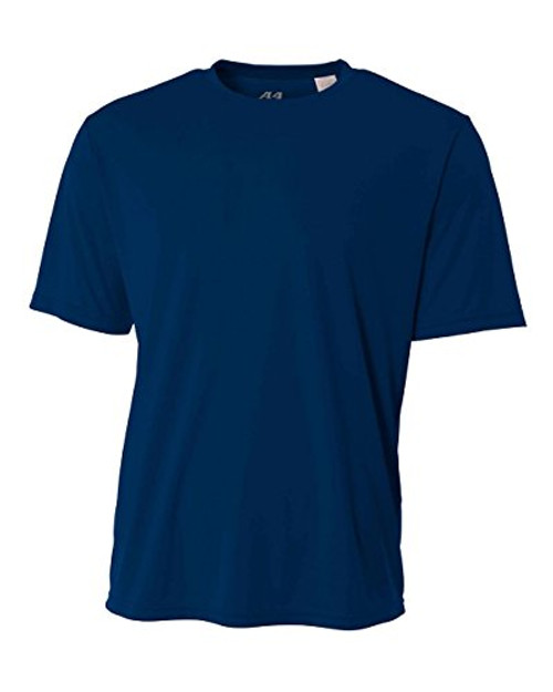 A4 Youth Cooling Performance Crew Short Sleeve T-Shirt Navy Medium