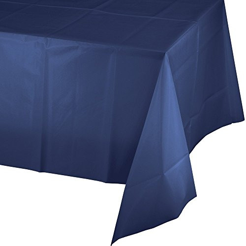 Creative Converting   010140LX 54 inch x 108 inch Navy Blue Plastic Banquet Table Cover - Quantity 20