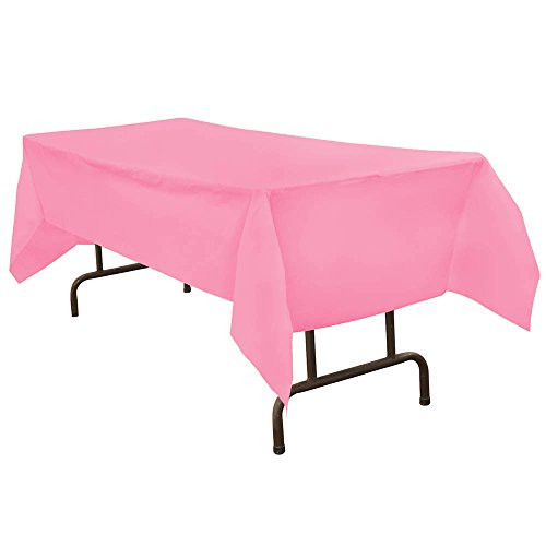 JAM Paper Rectangular Plastic Table Cover - 54 x 108 Inches - Baby Pink Pastel - 1 Tablecloth Pack