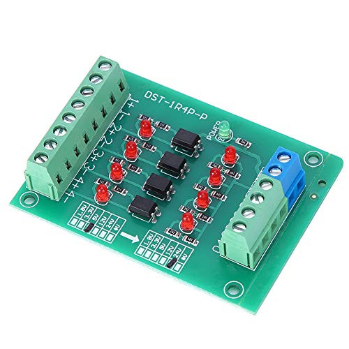 Oumefar Replacement 20KHz Portable Stable PLC Signal Voltage Conversion Board 4 Channel Optocoupler Isolation Module Solid for Signal Isolation