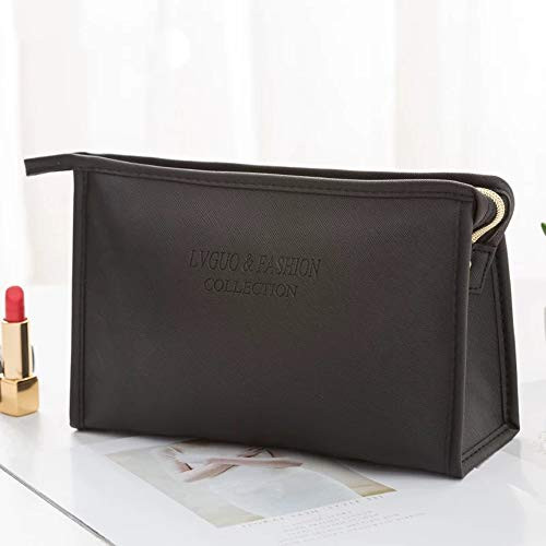 Small Vegan Leather Makeup Bag for Purse Travel Makeup Pouch Mini Cosmetic Bag for Women Girls Sblack