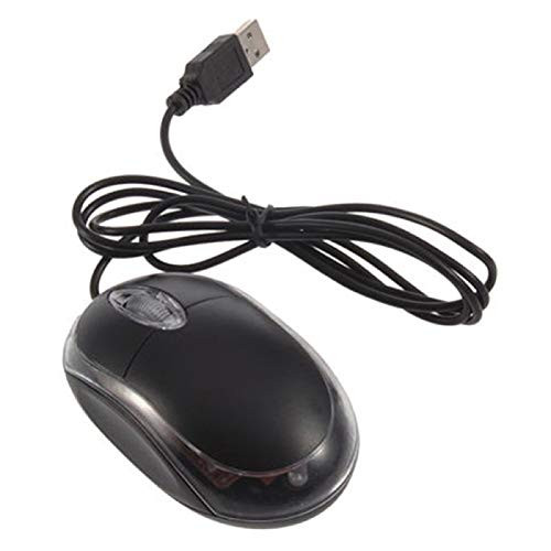 Floralby USB Black Wired Optical Light Scroll Wheel Mice Mouse for Computer PC Laptop