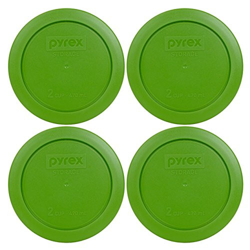 Pyrex 2 Cup Round Storage Cover  7200-PC for Glass Bowls  4 Green