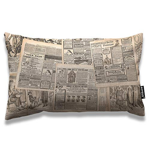 AOYEGO French Newspaper Throw Pillow Cover 12x20 Inch Vintage Woman Fashion Magazine Paris Rectangle Pillow Cases Home Decorative Cotton Linen Cushion Cover for Bed Sofa AOYEGO French Newspaper Throw Pillow Cover 12x20 Inch Vintage Woman Fashion Magazine Paris Rectangle Pillow Cases Home Decorative Cotton Linen Cushion Cover for Bed Sofa