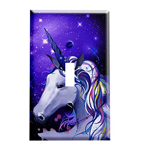 Gotham Decor Switch Plate Single Toggle Unicorn Galaxy Light Switch Cover