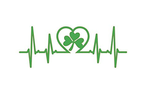 WickedGoodz Custom Pulse Shamrock Vinyl Decal - Irish Sticker for Tumblers Laptops or Car Windows WickedGoodz Custom Pulse Shamrock Vinyl Decal - Irish Sticker for Tumblers Laptops or Car Windows