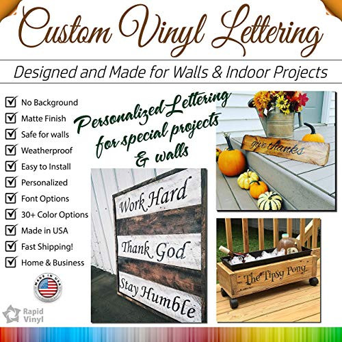 Rapid Vinyl Custom Vinyl Wall Lettering Personalized Design Your Own  Multiple Sizes Fonts  and  Colors  For use on any smooth surface indoor or outdoor. Perfect for walls and special projects.