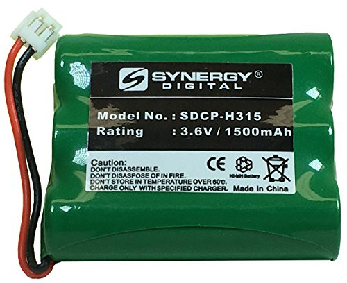 Synergy Digital Cordless Phone Battery Works with AT and T 1185 Cordless Phone  Ni-MH 3.6V 1500 mAh  Ultra Hi-Capacity Compatible with Vtech 80-5071-00-00 Battery