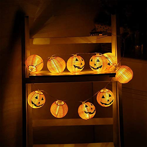 HuaiQing Halloween Pumpkin String Lights LED Halloween Pumpkin Lights 10 DIY Battery Powered Halloween Fairy Lights for Home Patio Garden Gate Yard Decorations